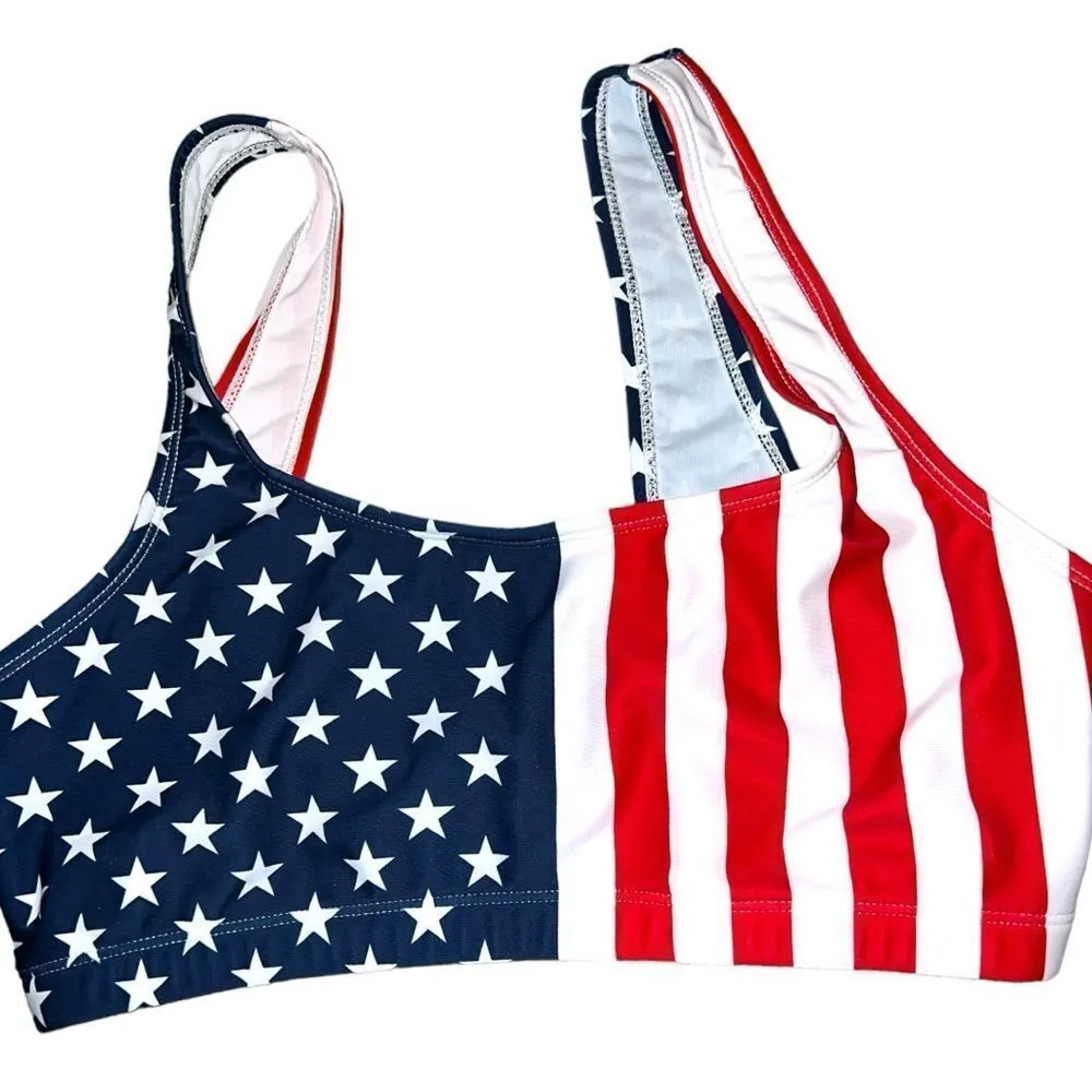 No brand awesome patriotic flag inspired 2piece bikini! New Red Size M - Image 5