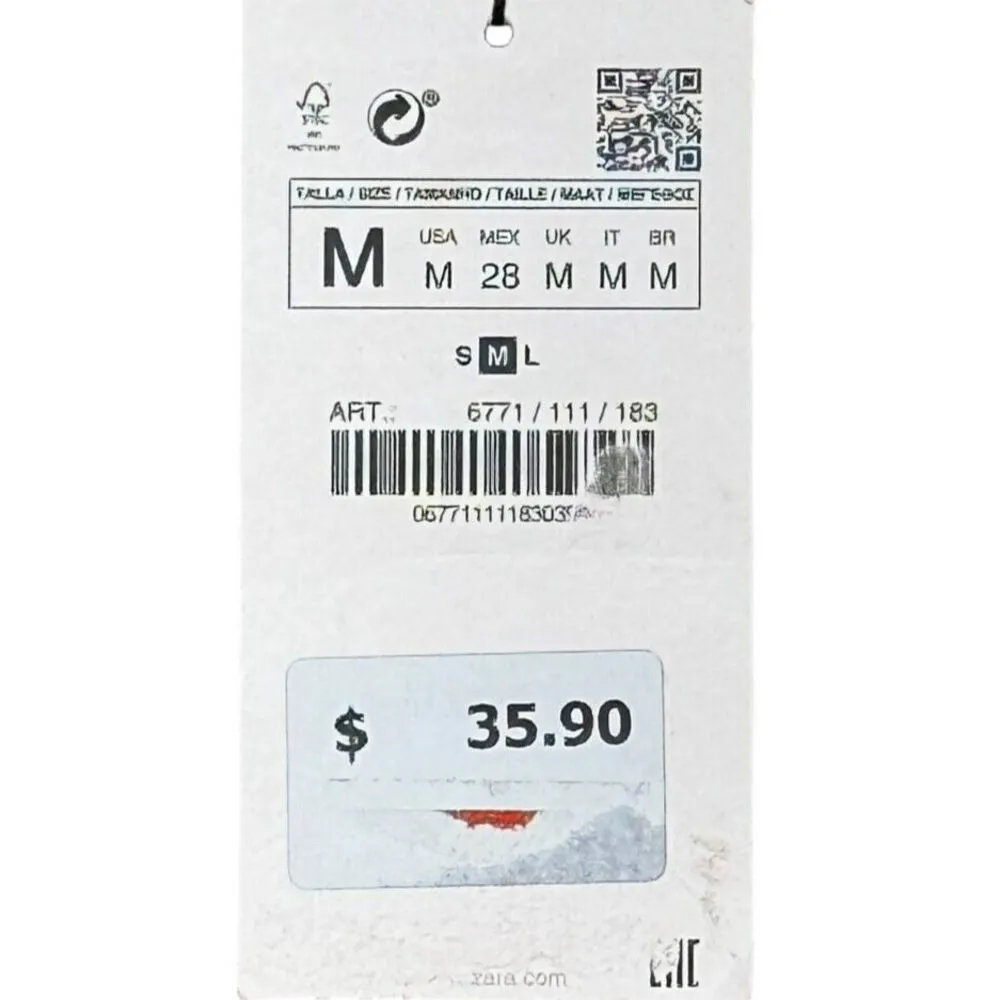 Zara Womens Shorts Cable Knitted High Waist Elastic Waistband Cut-Off Medium NWT - Image 4