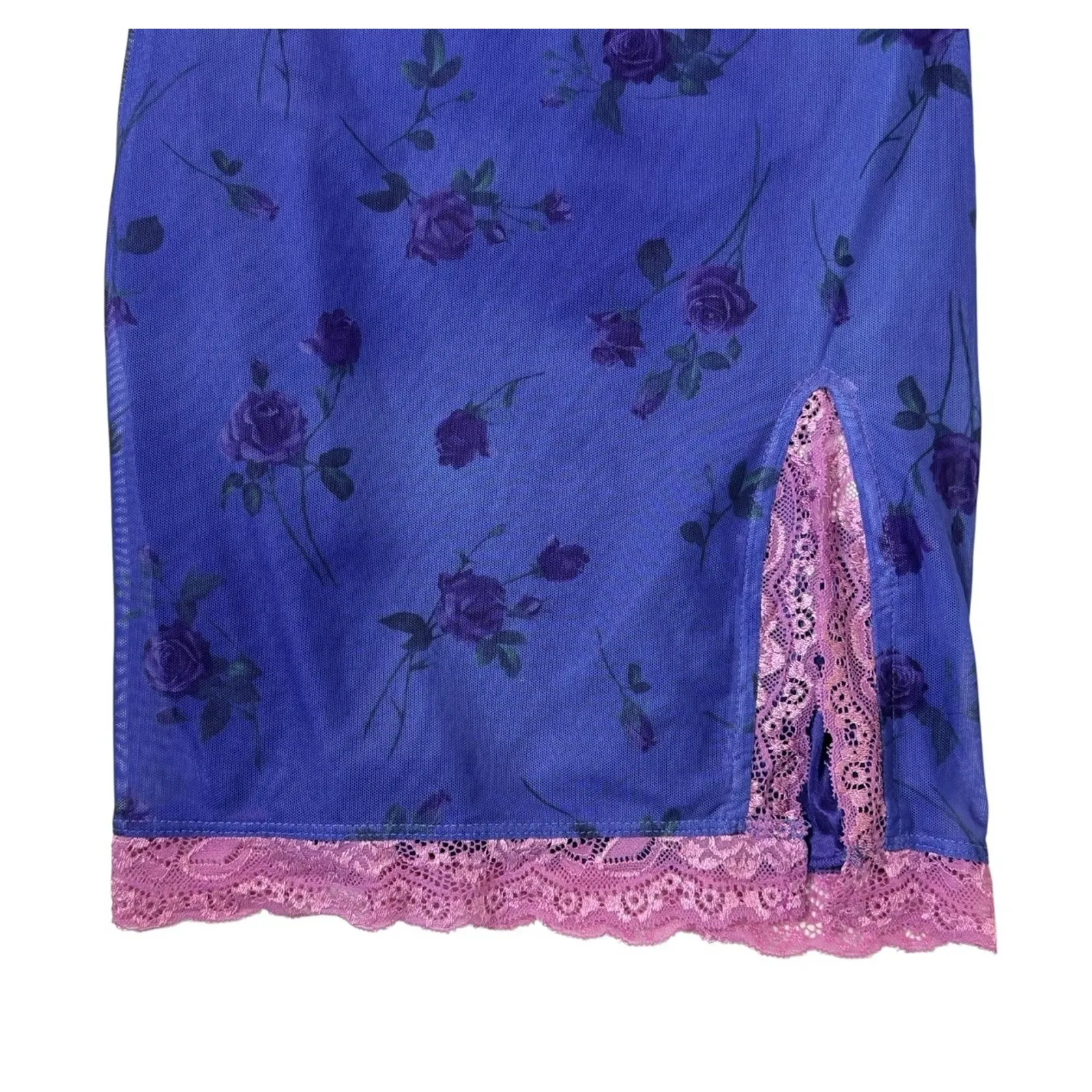 DOLLS KILL MOTEL Lilac Rose Coty Mini Dress Sexy Lace Négligée Club Party Sz XS￼ - Image 7