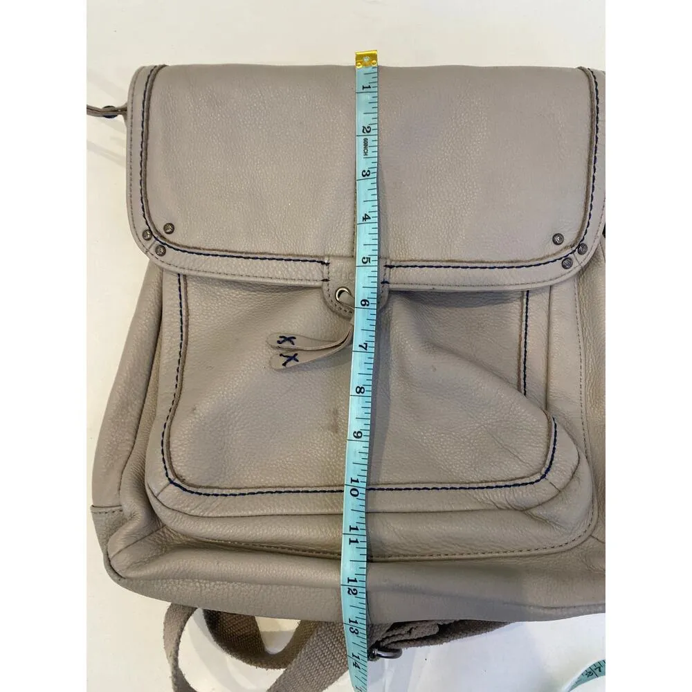The Sak Gray Convertible Snap Backpack Crossbody Bag Purse Leather OS Pockets - Image 9