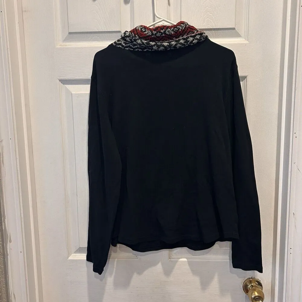 Chaps Women's Fair Isle Cowl Neck‎ Pullover Sweatshirt with Kangaroo Pockets XL - Image 5