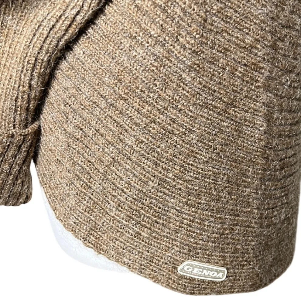 Alpaca Wool Blend Drape Cardigan Cozy Shawl Collar Open Front (M) Brown Size M - Image 10