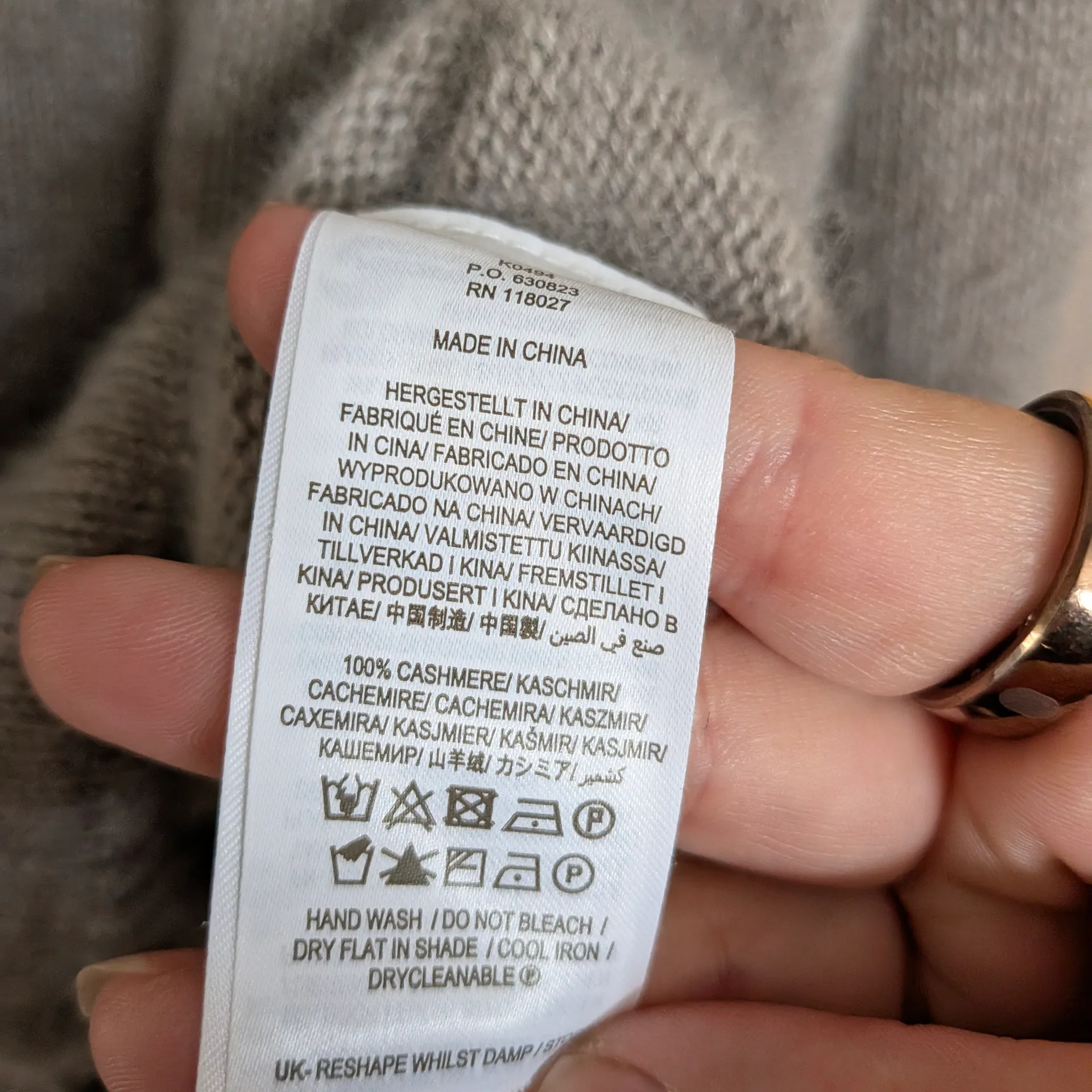 Boden Cashmere Pleat Detail Cardigan Size 12 Gray - Image 6