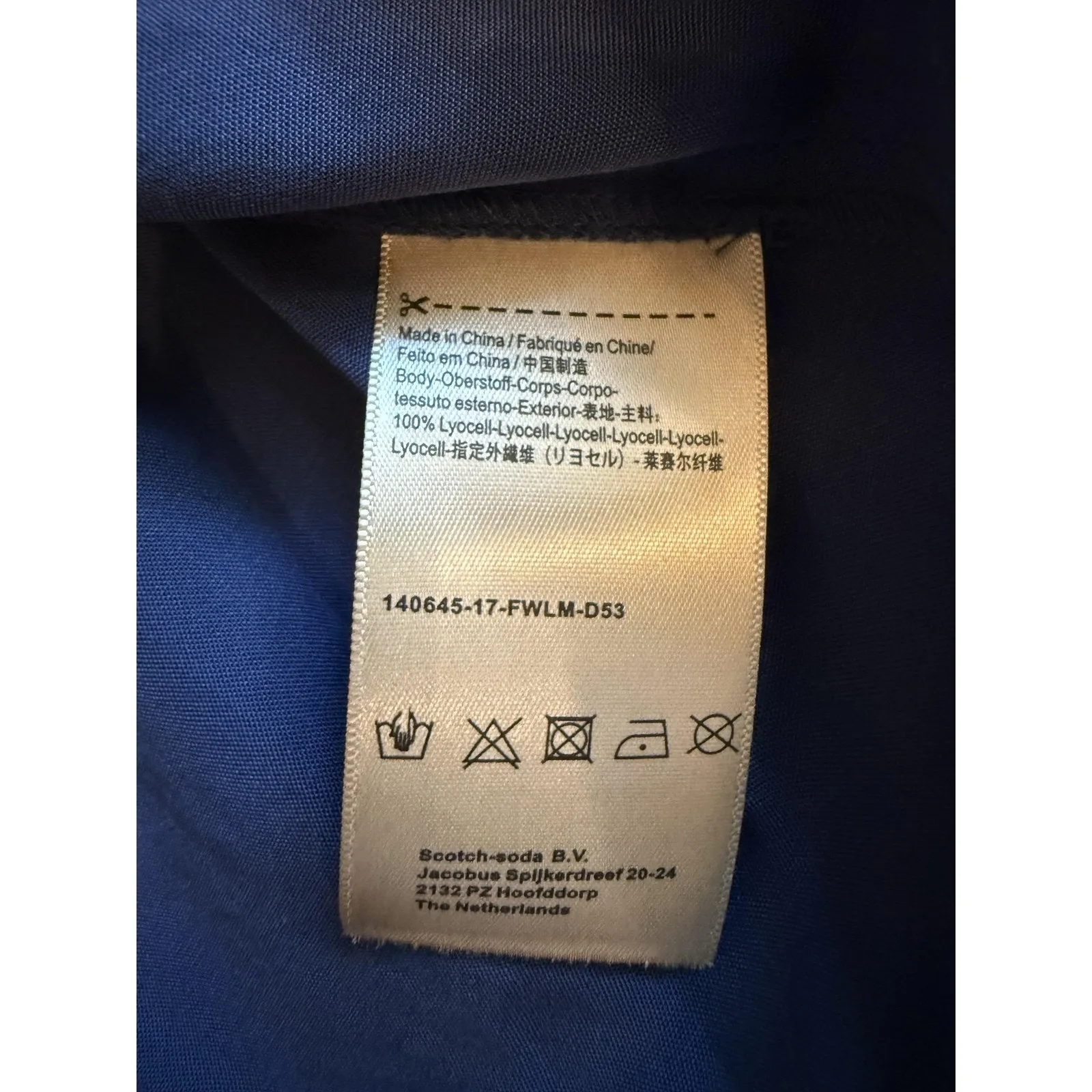 Scotch & Soda Maison Scotch Shirt Womens Medium Navy Blue Ruffle Sleeve V Neck - Image 5