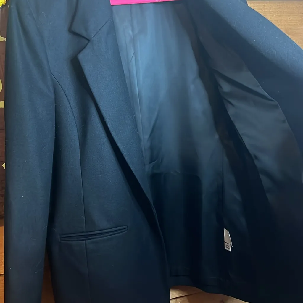 Pendleton Vintage Black Wool USA Single Breast Button Pockets Point Collar 18 - Image 5