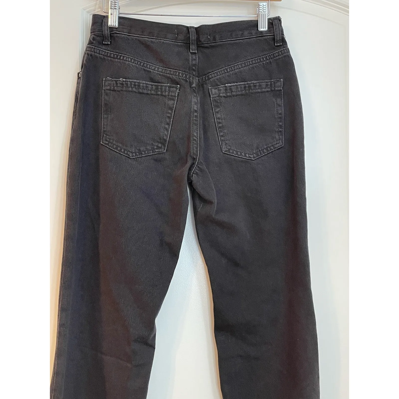 Free People Jeans 26 Maggie Black Mid Rise Grunge Button Fly Festival Whimsygoth - Image 6