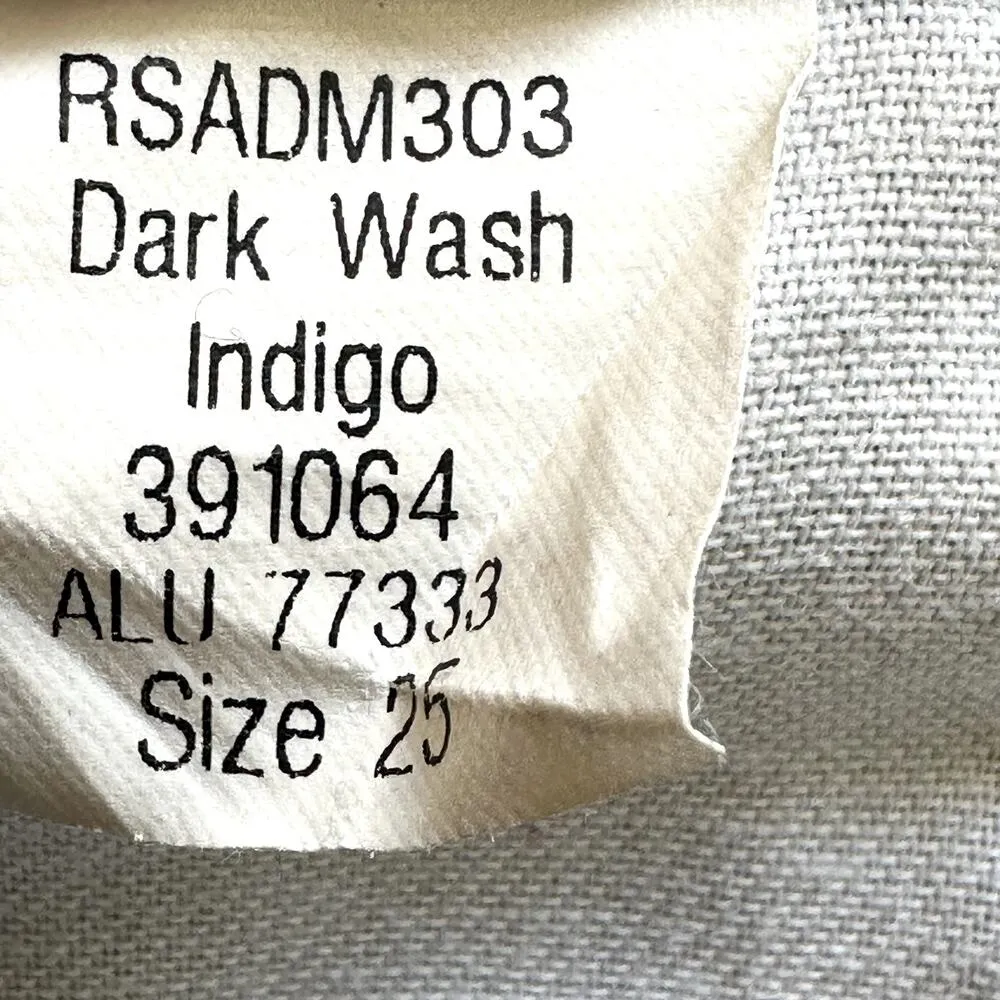 American Apparel Jean Shorts Dark Wash Indigo High Rise Cuffed Hem Denim 25 - Image 6