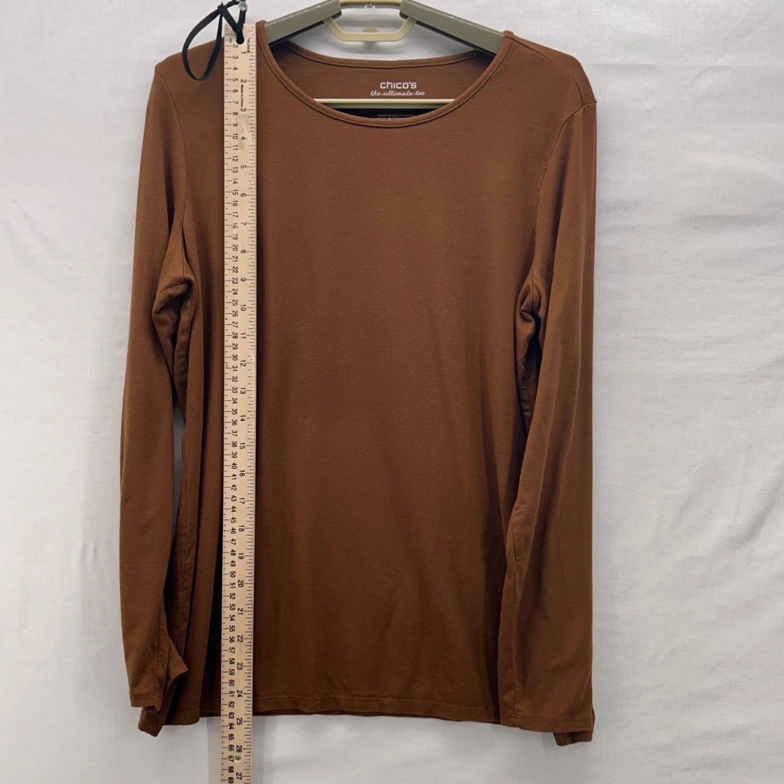 Chicos Womens Shirt Size‎ M Or 1 Brown Capsule Staple Timeless Minimalist Basic - Image 10