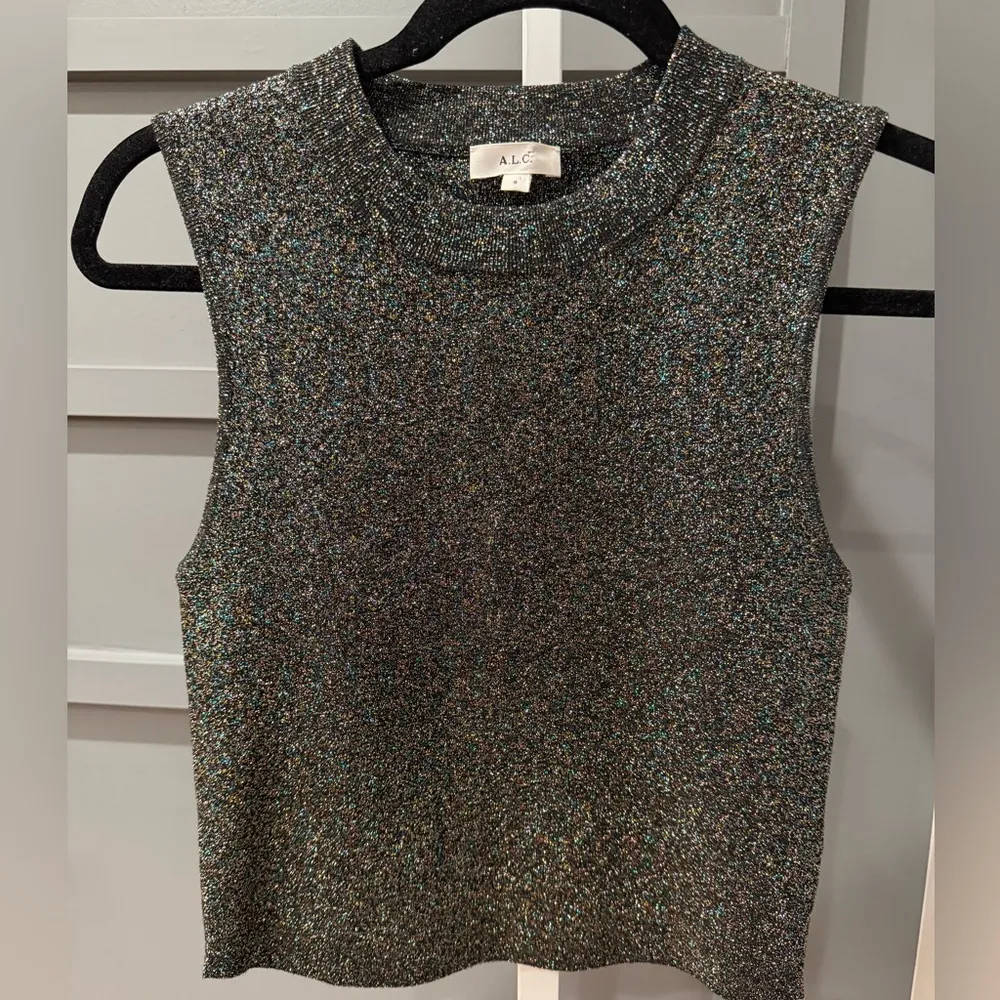 A.L.C. Miriam Metallic Top Size Small - Image 3