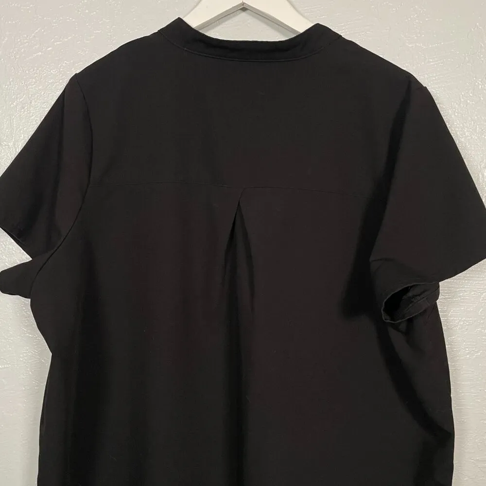 Figs Women XXL Black Kitale Maternity Scrub Shirt Short Sleeve Pocket Stretch - Image 10
