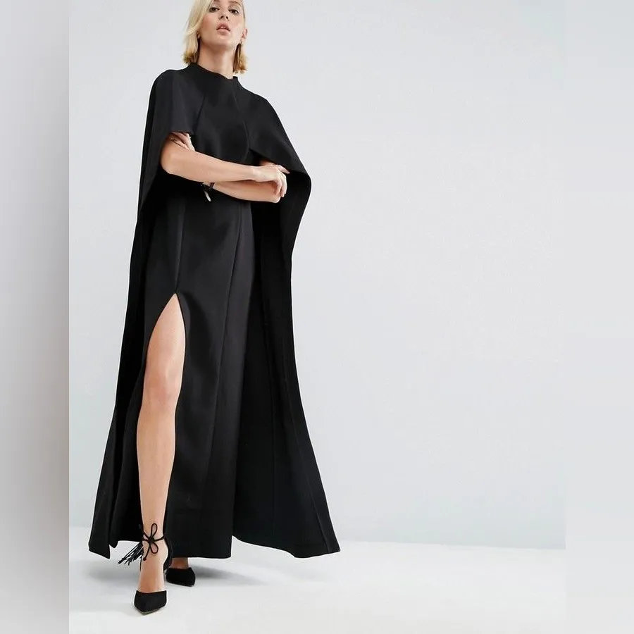 ASOS Maxi Dress With Cape Detail in Black - Image 13