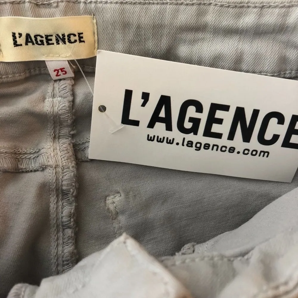 L'agence Marguerite High Rise Skinny Jeans Stretch Biscuit Beige 25 - Image 4