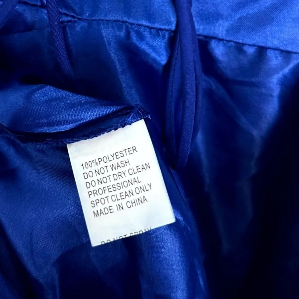 MAC DUGGAL Rosette Chiffon Cutout Empire Waist Gown in Cobalt Blue Size US 2 - Image 9