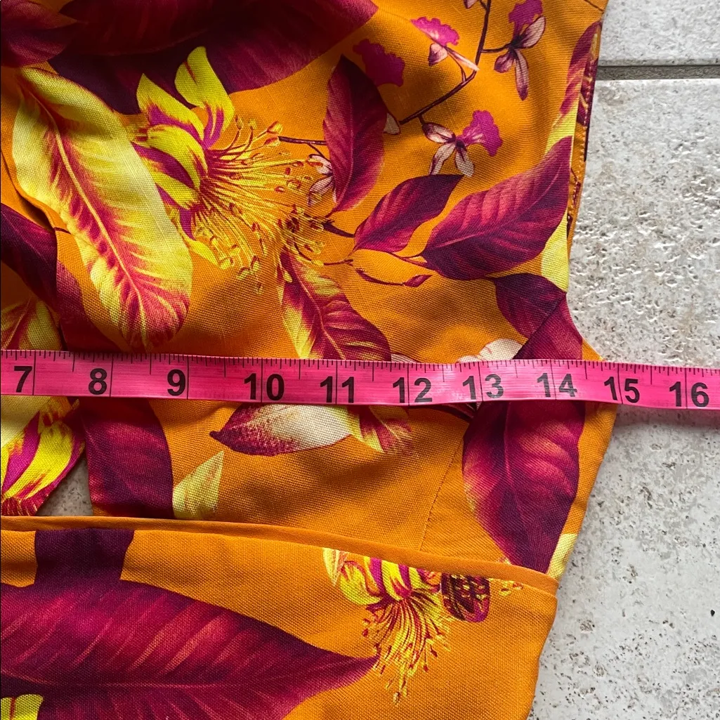 KAREN MILLEN Viscose Linen Batik Print Woven Mini Dress Floral - Image 14