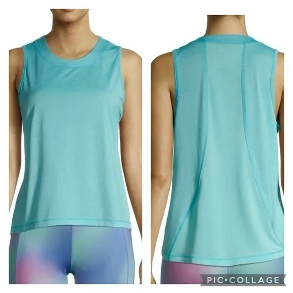 Avia Tank Top Mesh Sports Tank Top XL (14/16) Blue Activewear Athleisure - Image 2