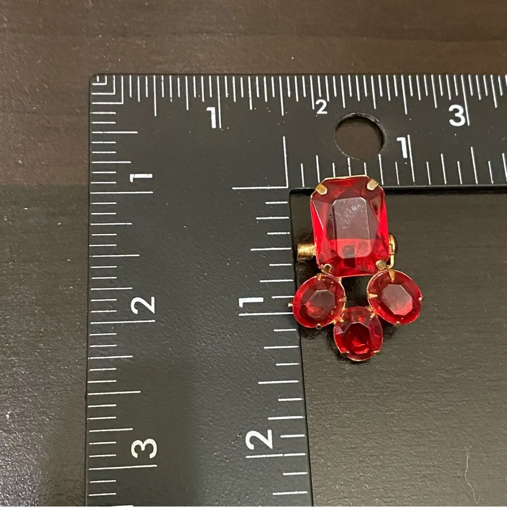 Vintage Unsigned Juliana? Red Mini Brooch - Image 6