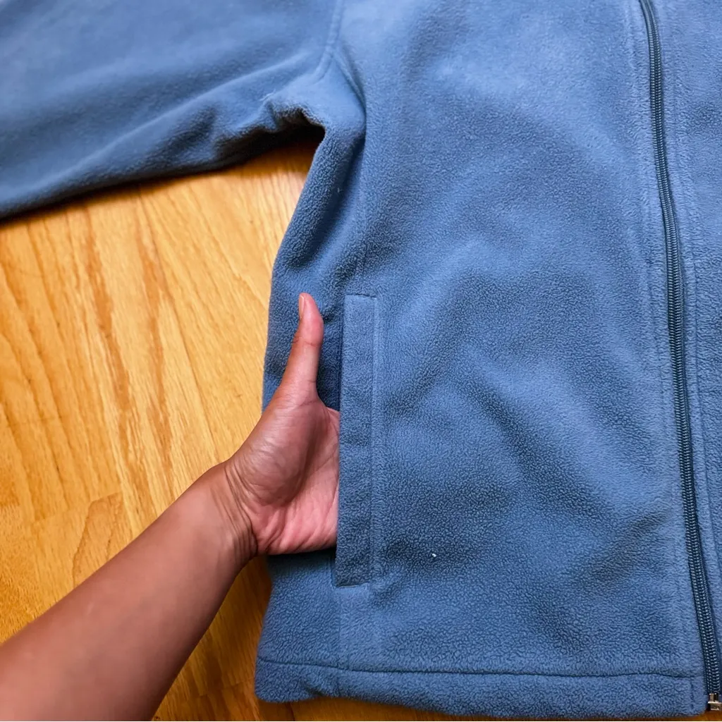 Woolrich Women’s Fleece Full Zip Mock Neckline Jacket Winter Thermal Blue Size L - Image 10