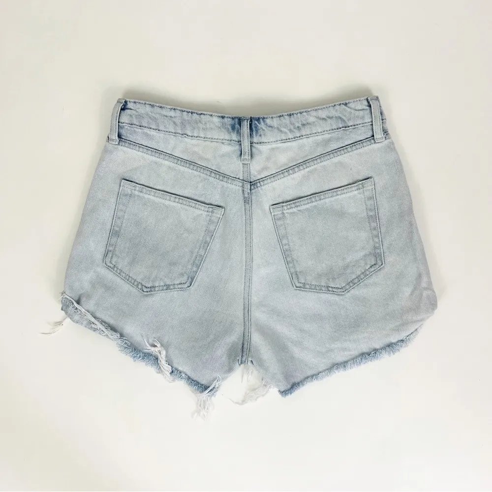 H&M Distressed High-Rise Button Fly Shorts | Size 8 - Image 3