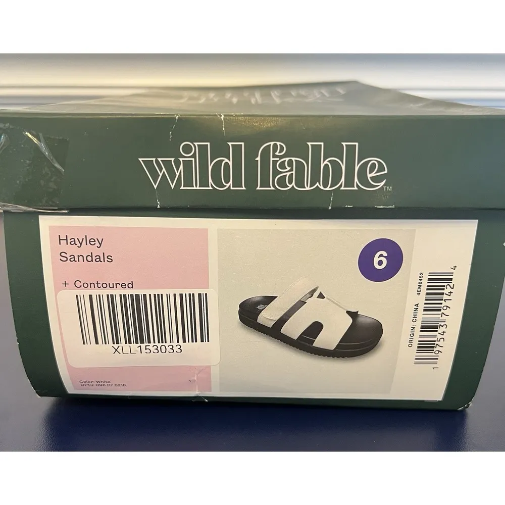 Wild Fable Hayley Sandals Womens SZ 6 Black White Slip On NEW - Image 7