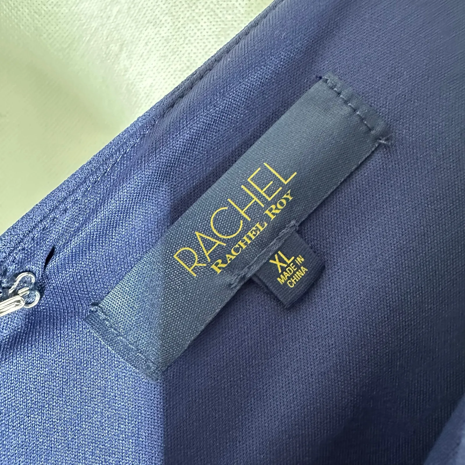 Rachel Rachel Roy Ruffled Sleeve Cropped Jumpsuit Navy Size XL Stretch Blue - Image 5