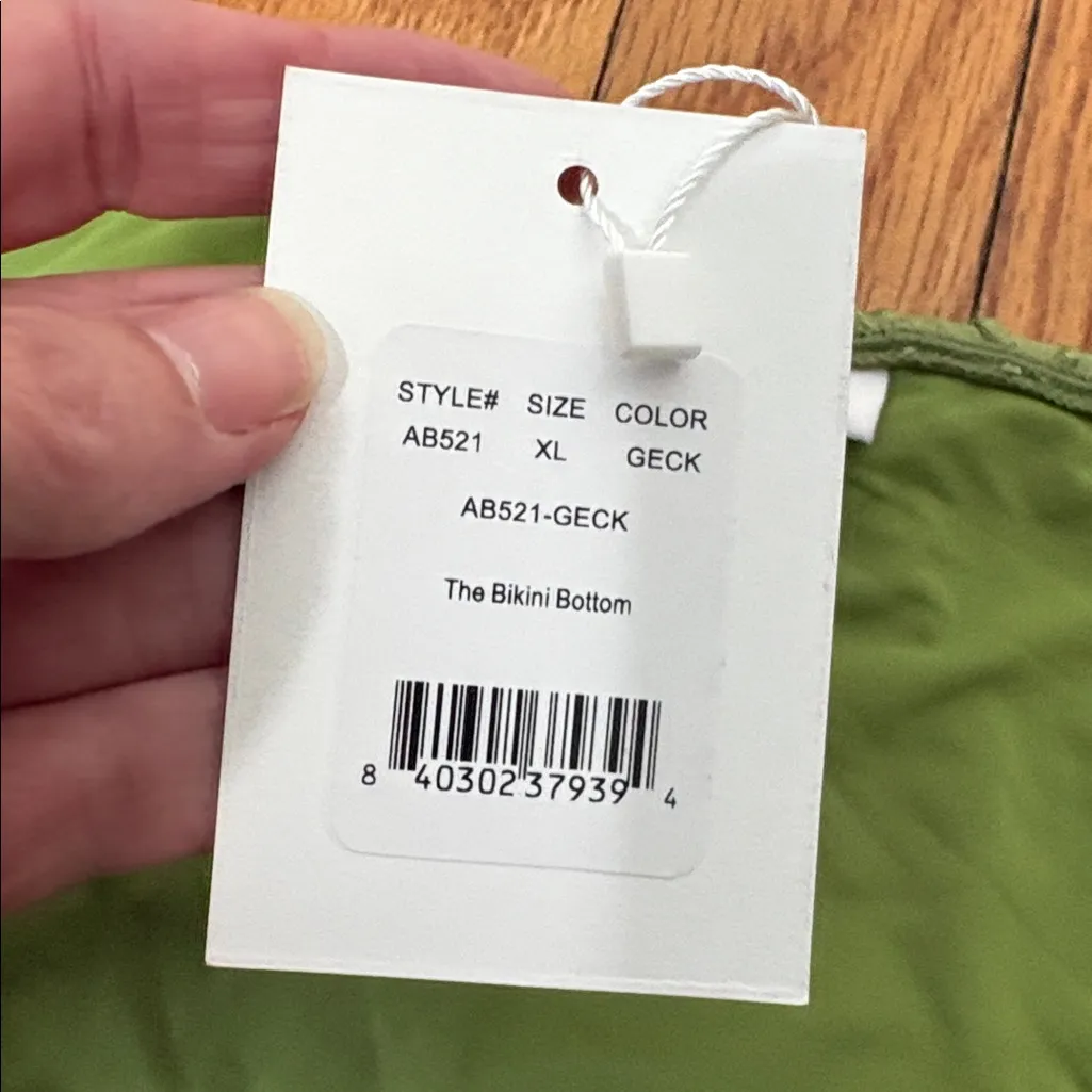 Andie Swim Bikini Bottom Swimsuit Popcorn Floral‎ Gecko Green size XL NWT - Image 6