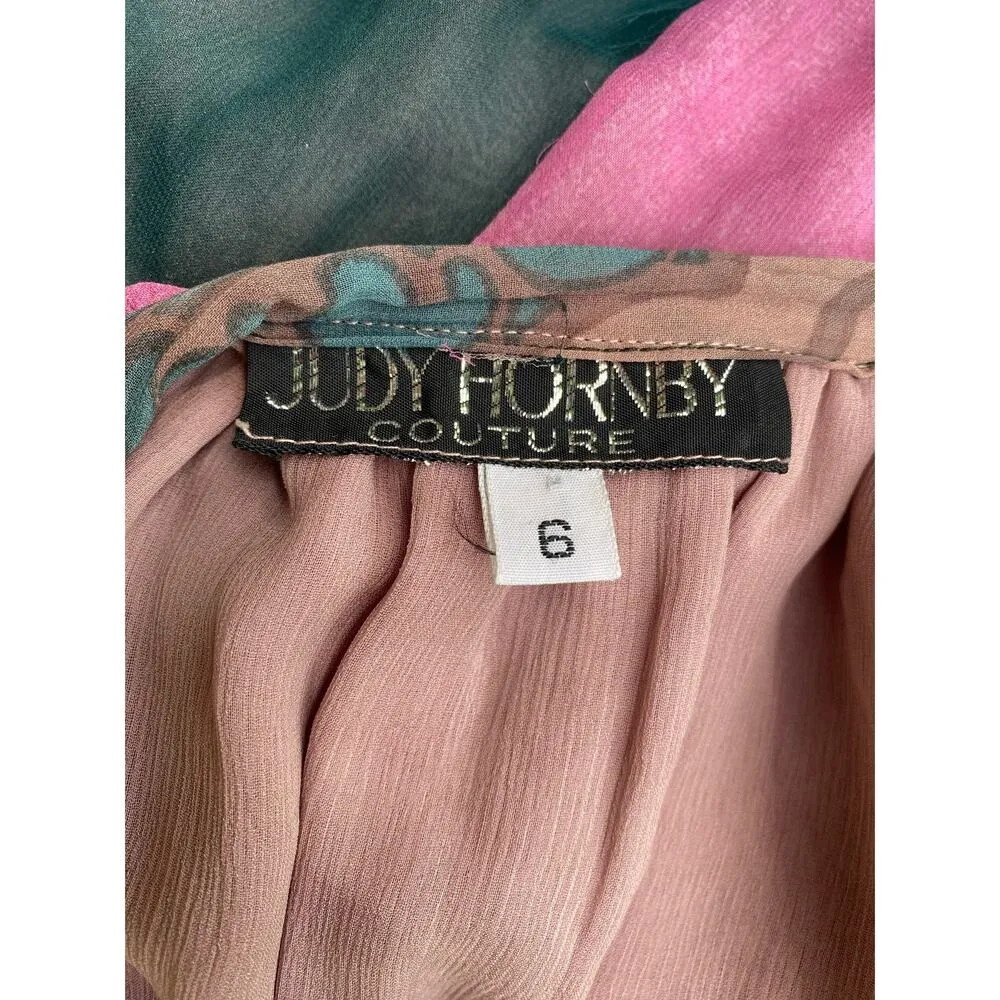 Size S//Vintage 70s Silk Scarf Skirt Judy Hornby Couture Purple - Image 5