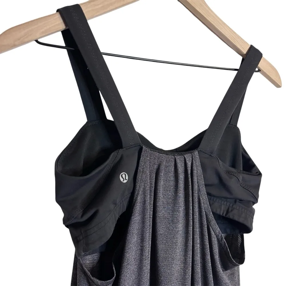 Women’s Lululemon gray black Run Back On Track tank top size 8 - Image 7
