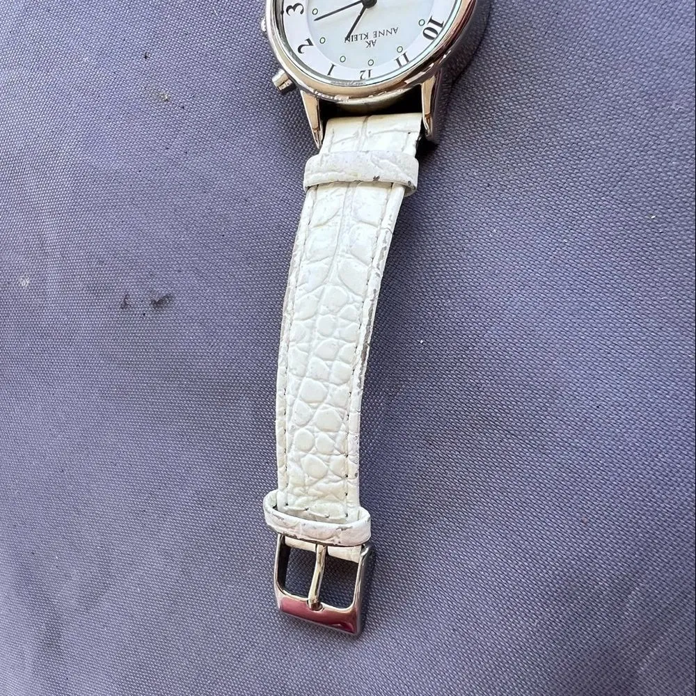 Anne Klein White mother of Pearl  Instalite‎ Watch leather band - Image 7