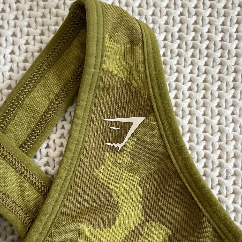 Gymshark Green Camo Adapt Seamless Sports Bra Size M - Image 4