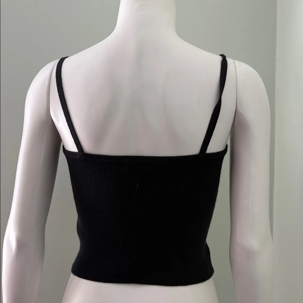 Madewell Corset-Detail Crop Sweater Tank black medium NEW - Image 8