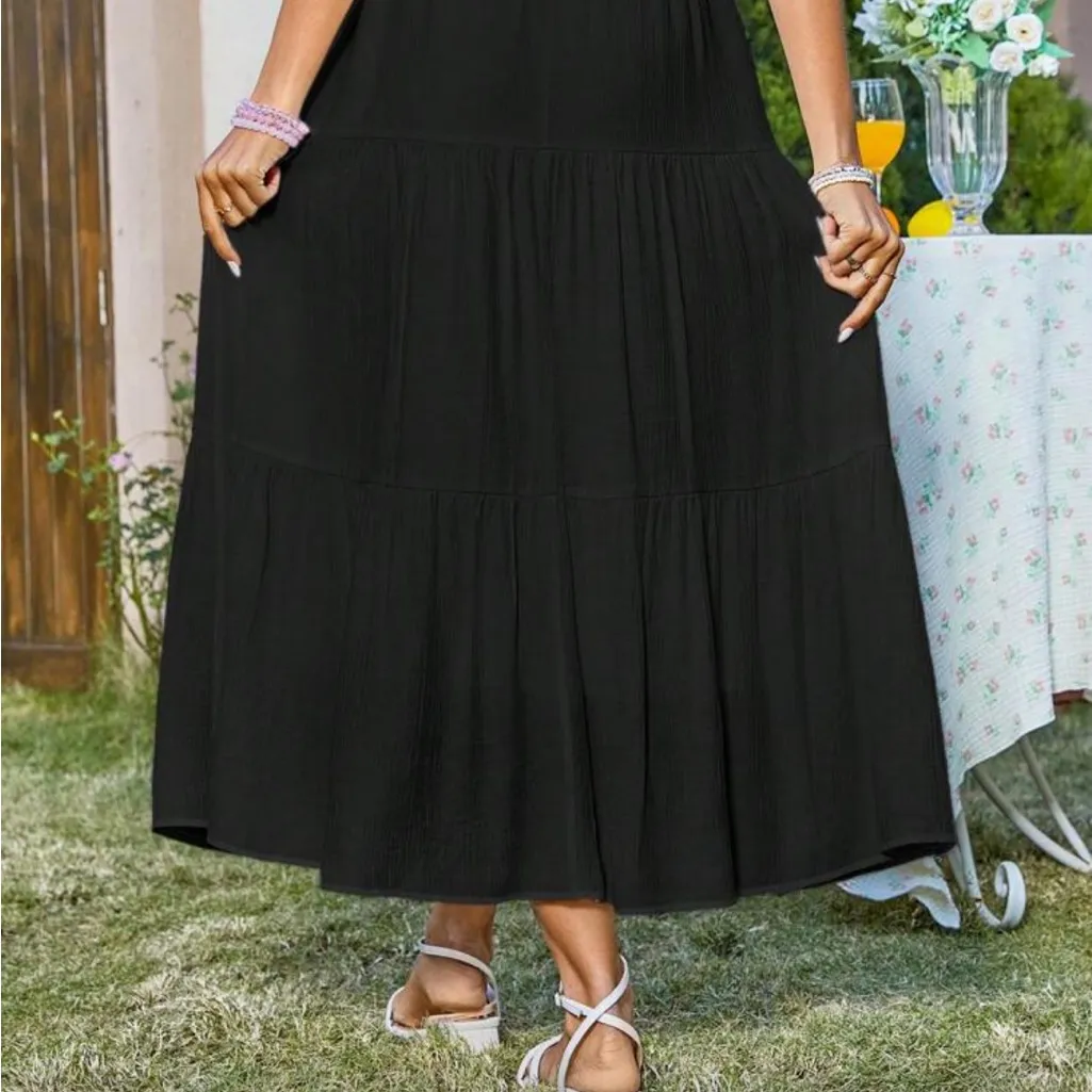 SheIn Black FlowyMaxi Skirt - Image 3