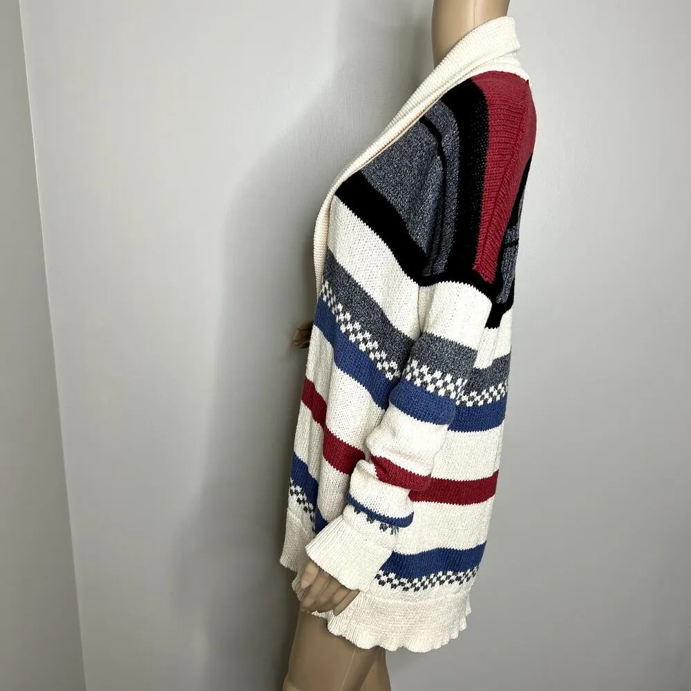 American Eagle Multicolor Striped Knit Cardigan Sweater - Image 2