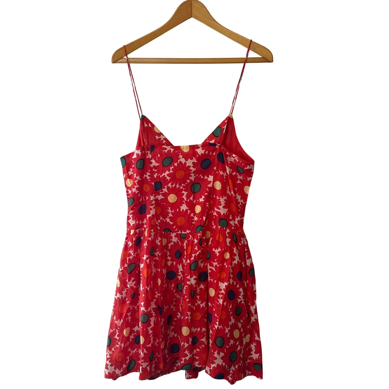 RHODE Rhonda Red Floral Organic Cotton Mini Dress NWT Size 8 - Image 5