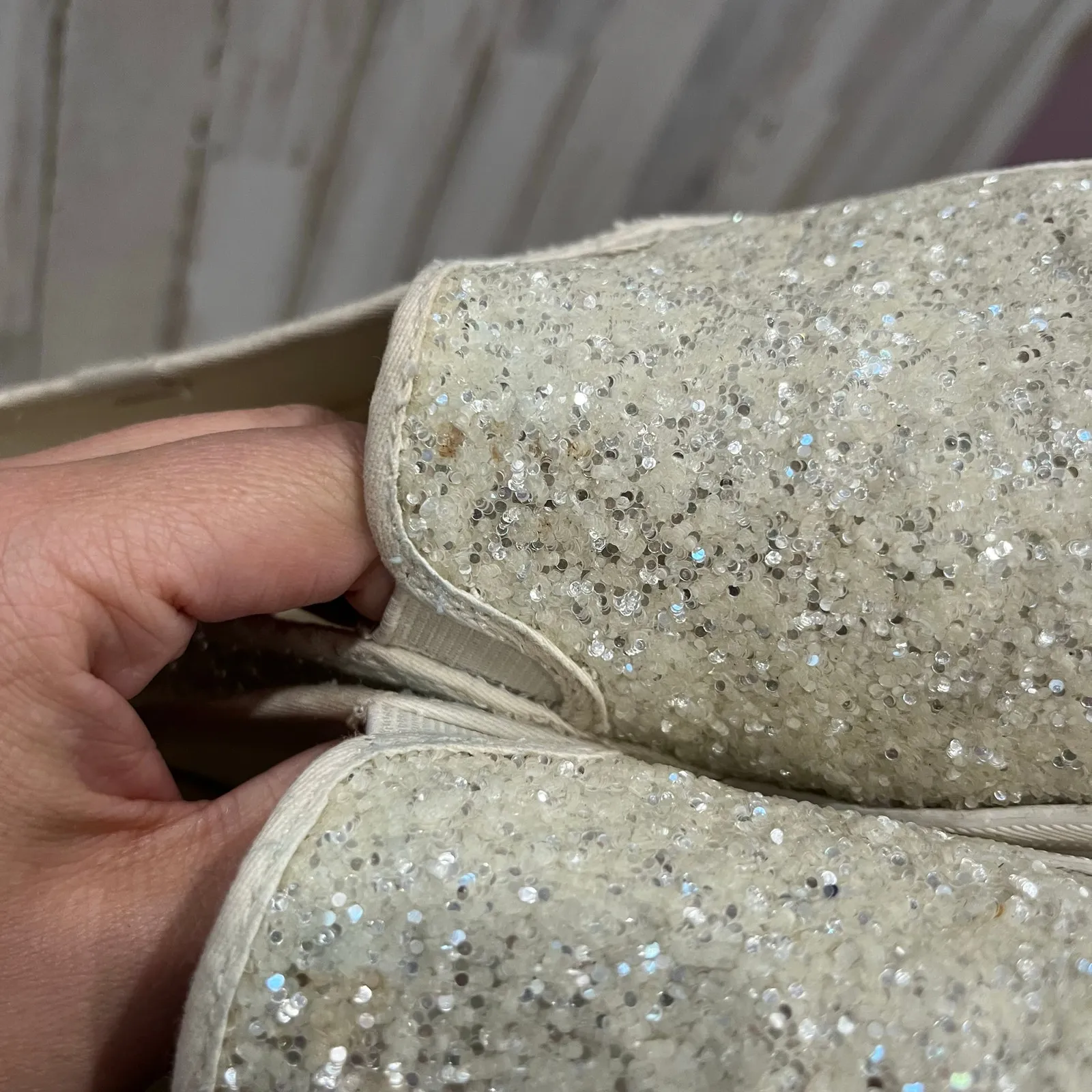 KEDS X Kate Spade Sparkle Glitter Double Decker Slip On Sneakers Flats Womens 8 - Image 5