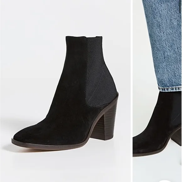Rag & Bone Axel Suede Short Ankle Booties in Black - Image 2