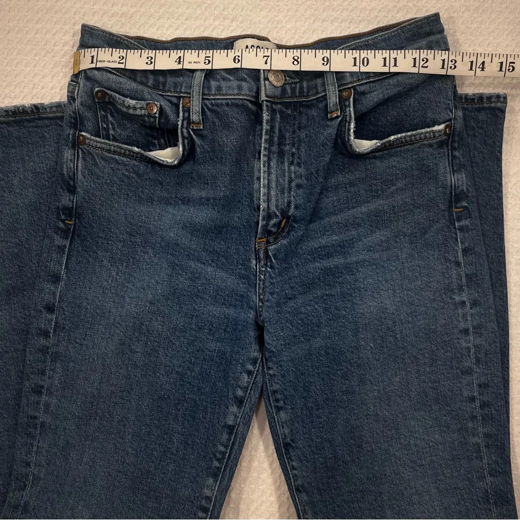 AGOLDE Toni Mid-rise Straight Leg Classic Blue Denim Jeans Size 27 - Image 9