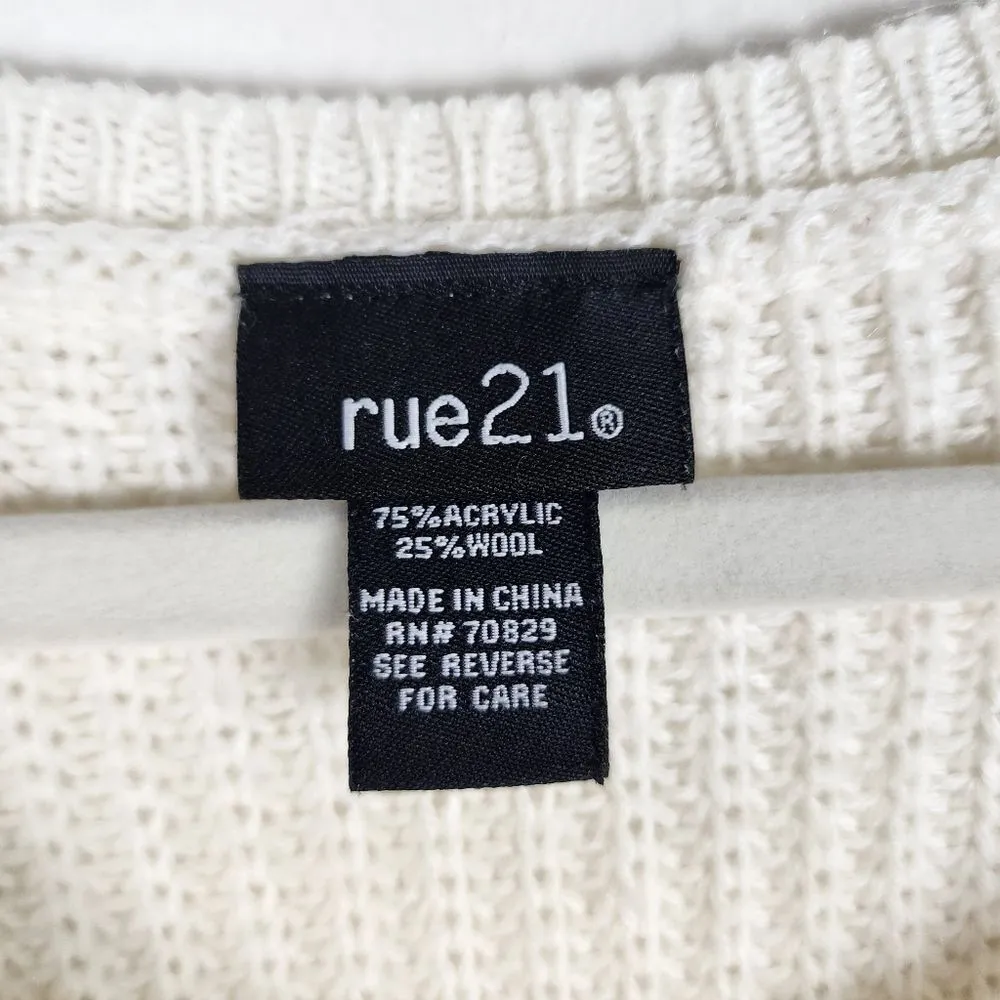 Rue 21 Ribbed Crop Sweater Top Tricolor Size L juniors - Image 2