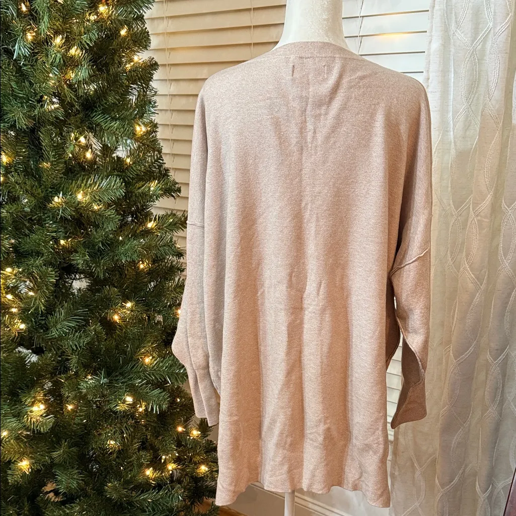 Abercrombie & Fitch Oversized V-Neck Sweater Soft A & F Collection Beige XXL - Image 3
