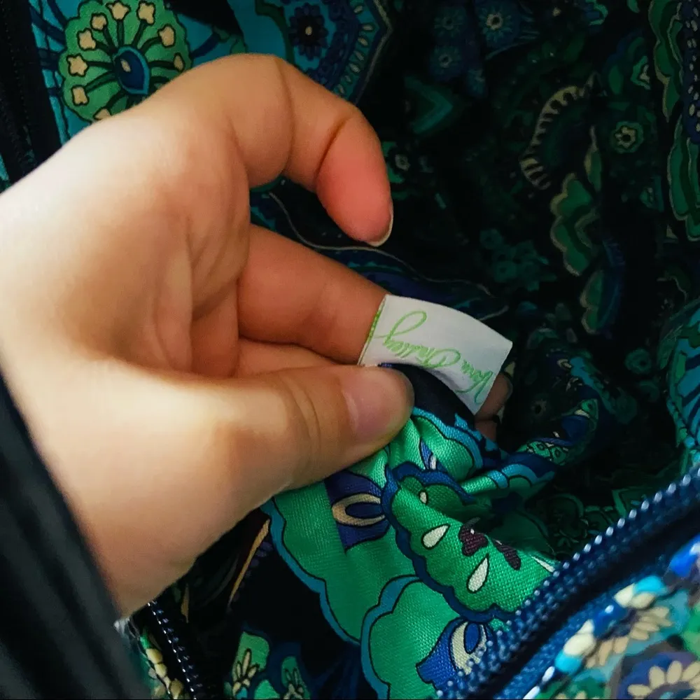 Vera Bradley Frill Vinyl floral paisley satchel hobo shoulder bag purse - Image 6