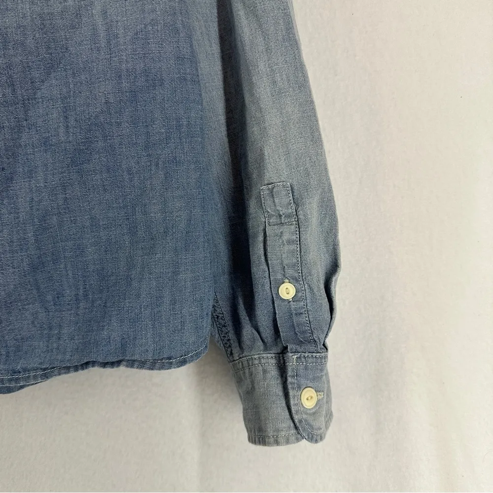 Chaps Women's Denim Jean Long Sleeve Button Front Shirt 100% Cotton Petite XL - Image 10