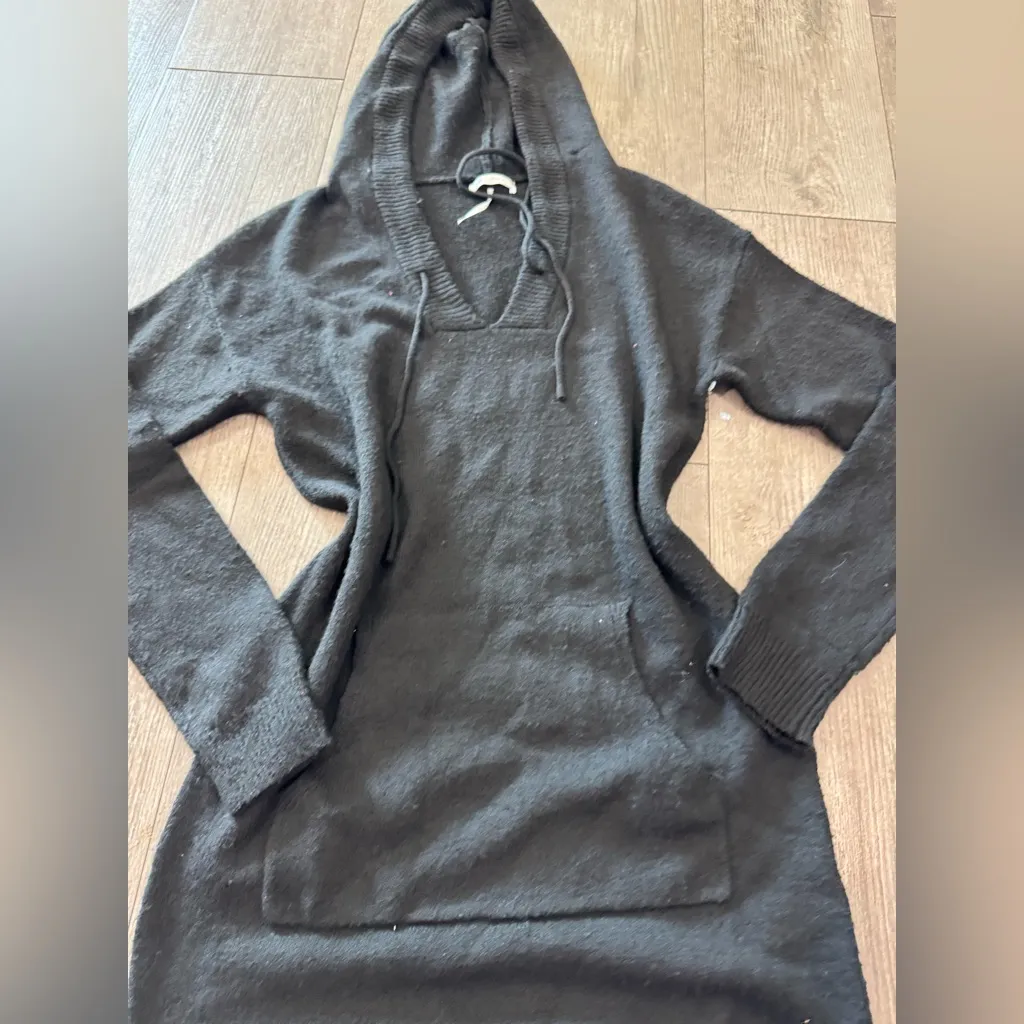Chic Black Long Sleeve Hoodie Dress - Image 10