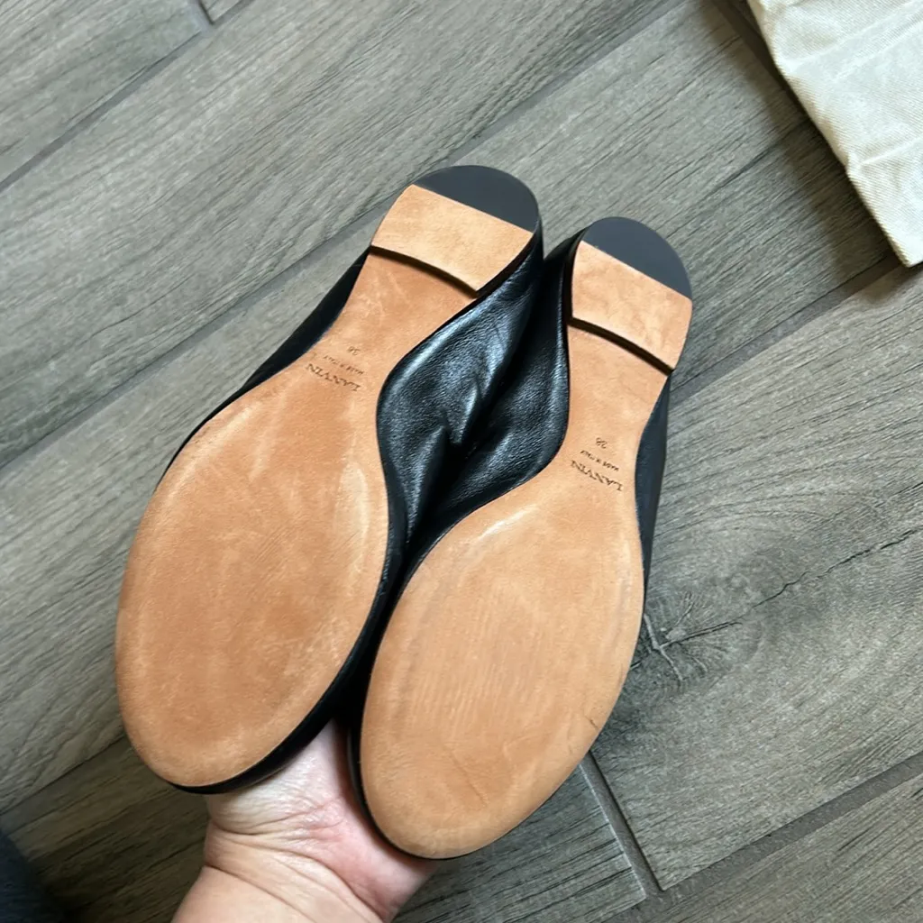 Lanvin Paris black flats NWT Size 7 - Image 7
