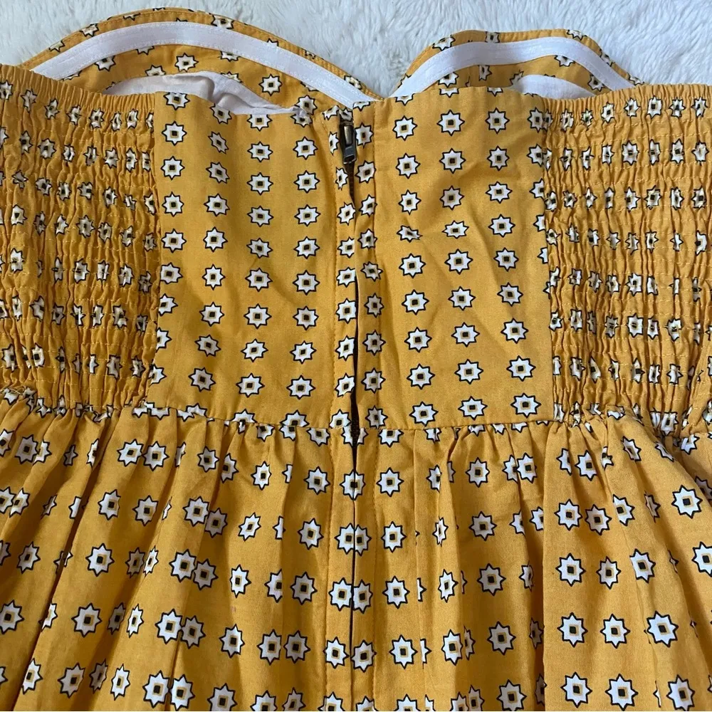 Girls From Savoy Anthropologie Yellow Bandana Print Strapless Dress - Image 8