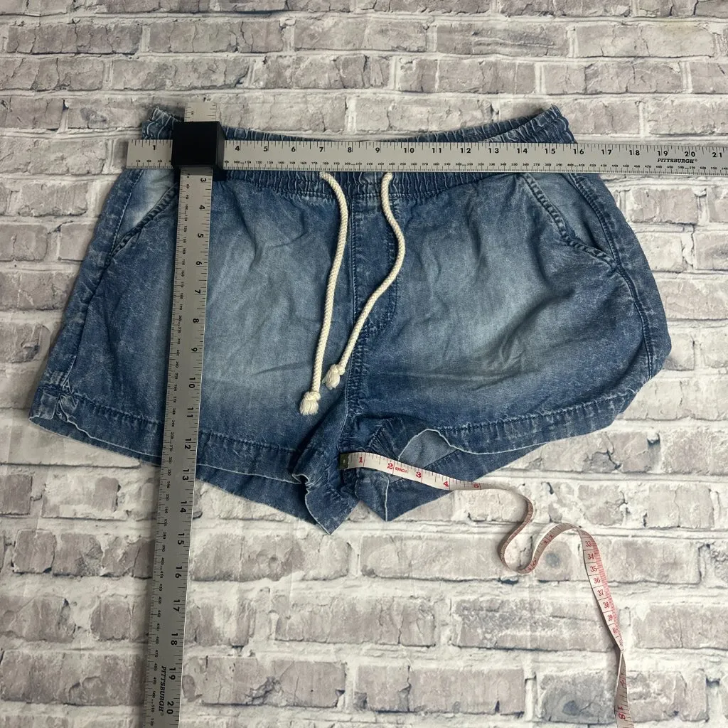 EUC Re Generation By Celebrity Pink Acid Wash Jean Shorts w/ Draw Cord Size M - Image 13
