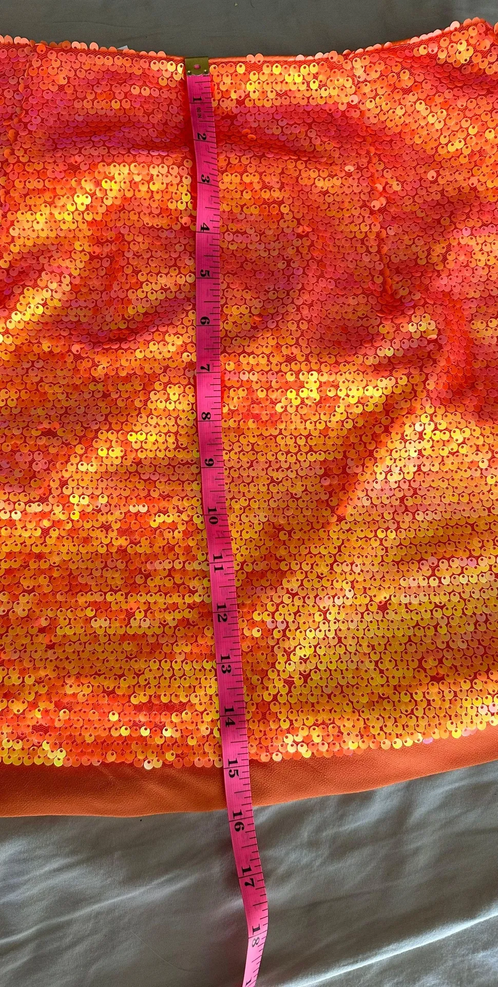 Orange Sequin Mini Skirt NWT  - Image 6