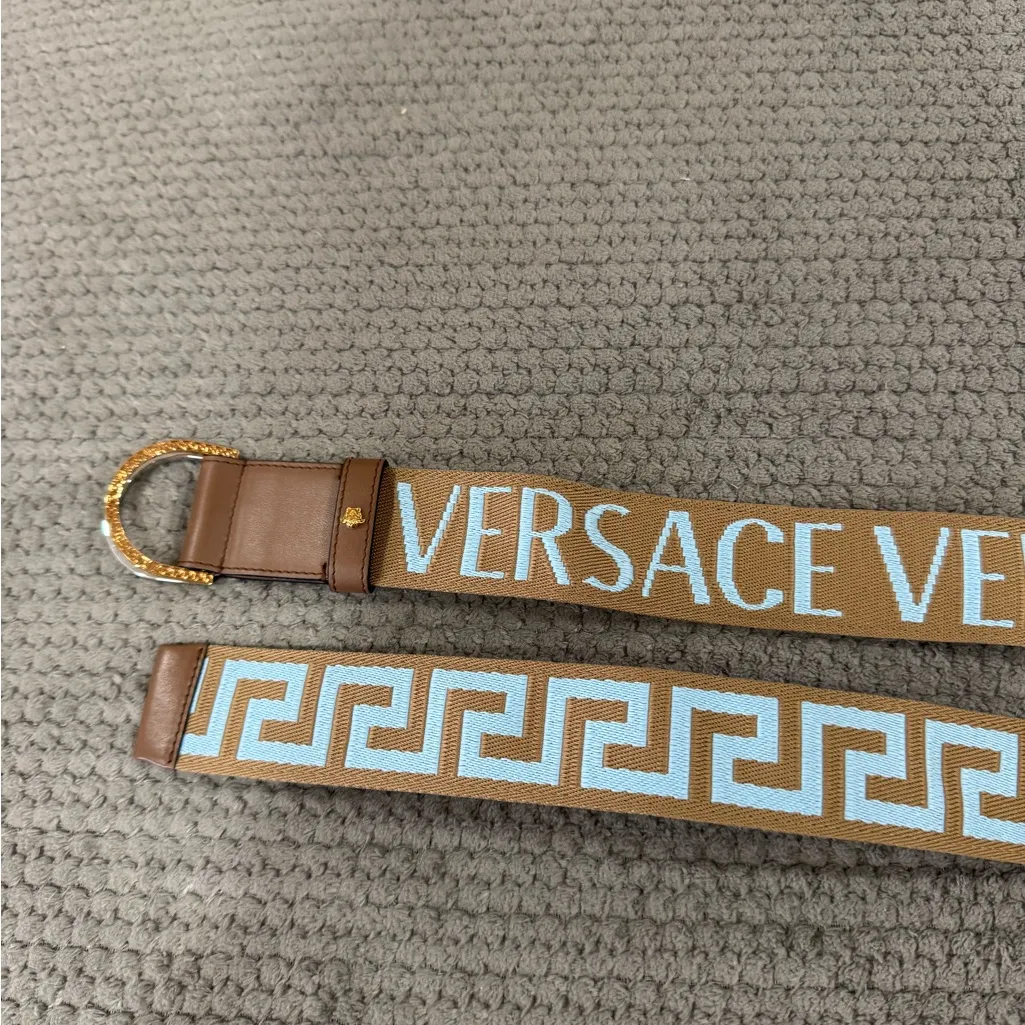 Versace Beige and White Reversible Belt - Image 4
