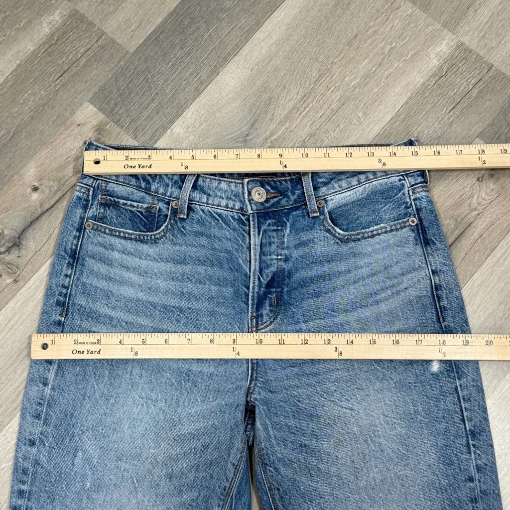 American Eagle  Tom Girl Lightly Distressed Button Fly Jeans Blue Size 4 - Image 11