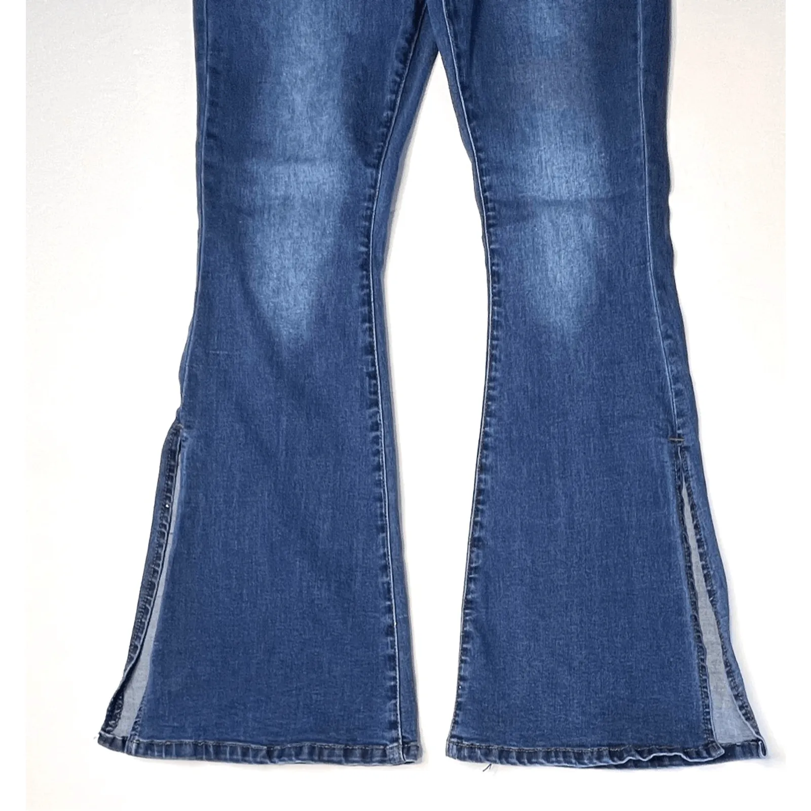 Bamboo Flare Mid Rise Split Leg Blue Jean‎ sz 13 Hipster 90s Throwback - Image 2