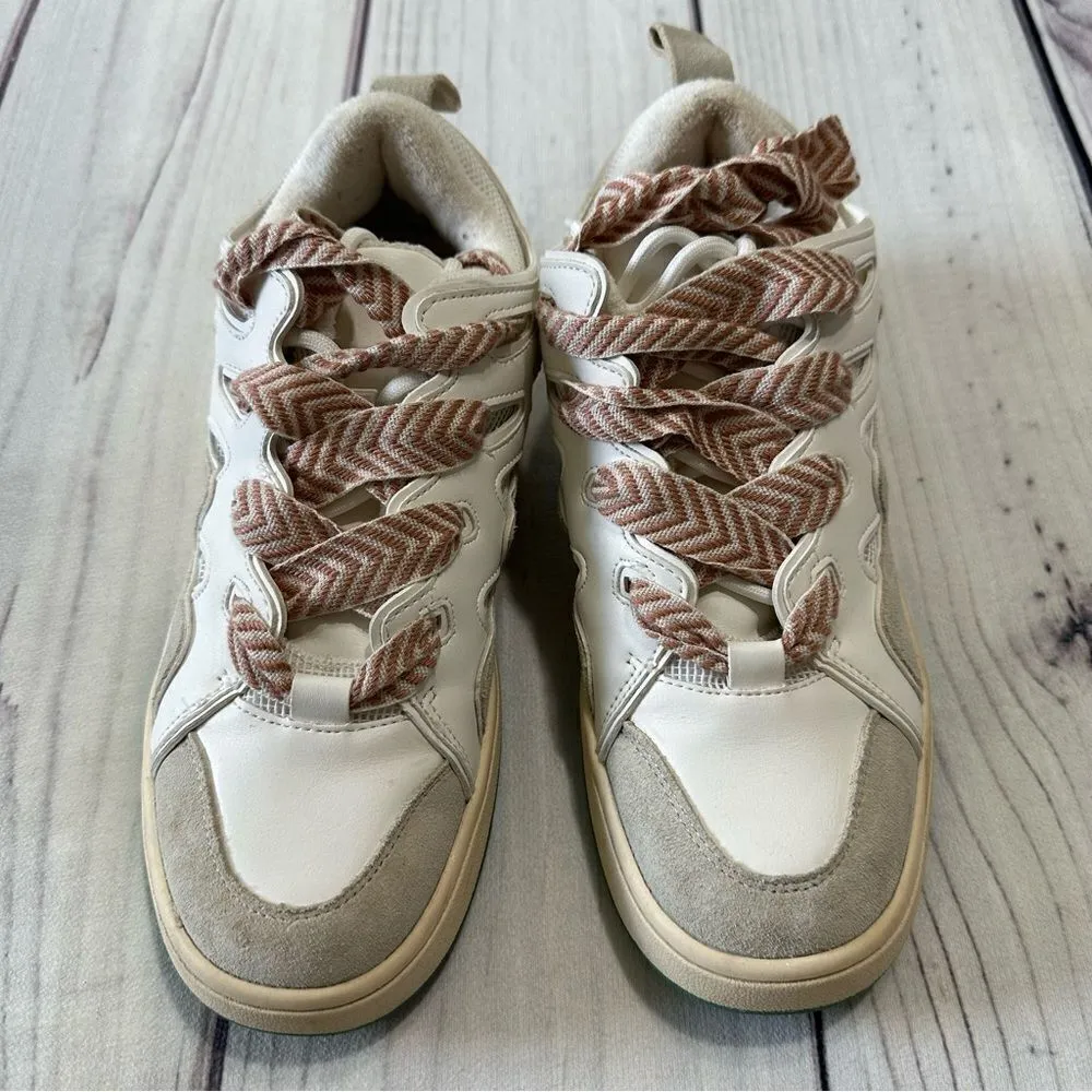 Steve Madden Roaring Platform White/Green Double-Laced Fashion Sneakers size 10 - Image 2