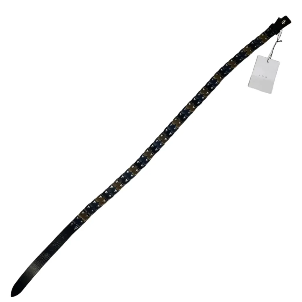 IRO Maloki Braided Leather Belt, Green Multi, T.85 - Image 4